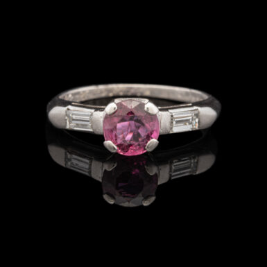 Vintage Ruby and Diamond Ring in Platinum