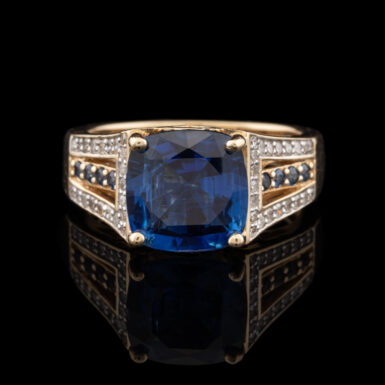 Pre-Owned Kyanite and Diamond Ring in 14K