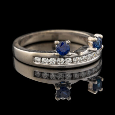 Pre-Owned 14K Diamond and Ceylon Sapphire Ring Wrap