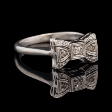 Vintage 14K Diamond Filigree Dinner Ring