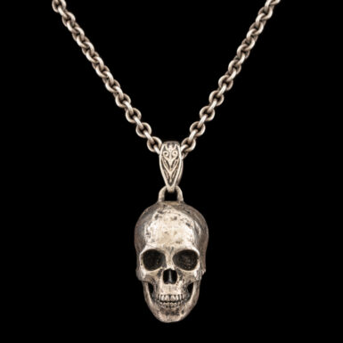 Pre-Owned John Varvatos Skull Sterling Silver Necklace