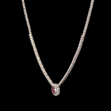 Pre-Owned 14K Ruby and Diamond Necklace