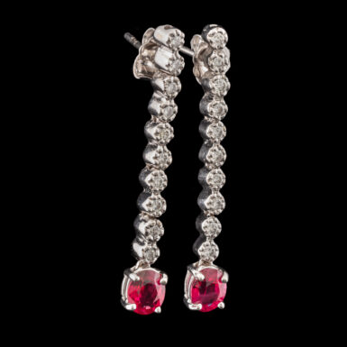 Pre-Owned 14K Ruby and Diamond Earrings