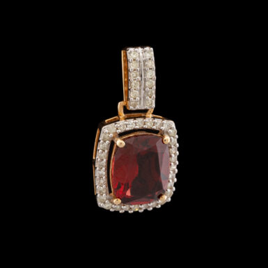 Pre-Owned Rhodolite Garnet and Diamond Pendant