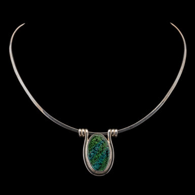 Pre-Owned Artisan Glass and Sterling Silver Collar Necklace