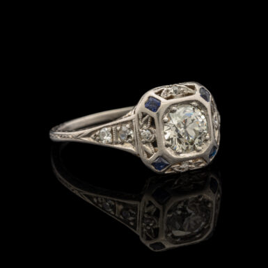 Antique Platinum and Diamond Filigree Ring