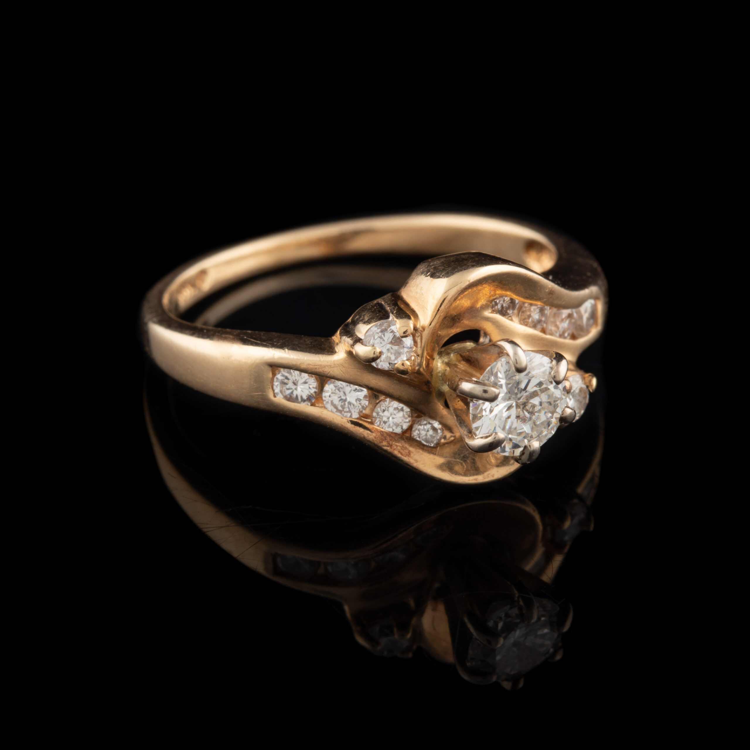Pre-Owned Diamond By-Pass Ring in 14K