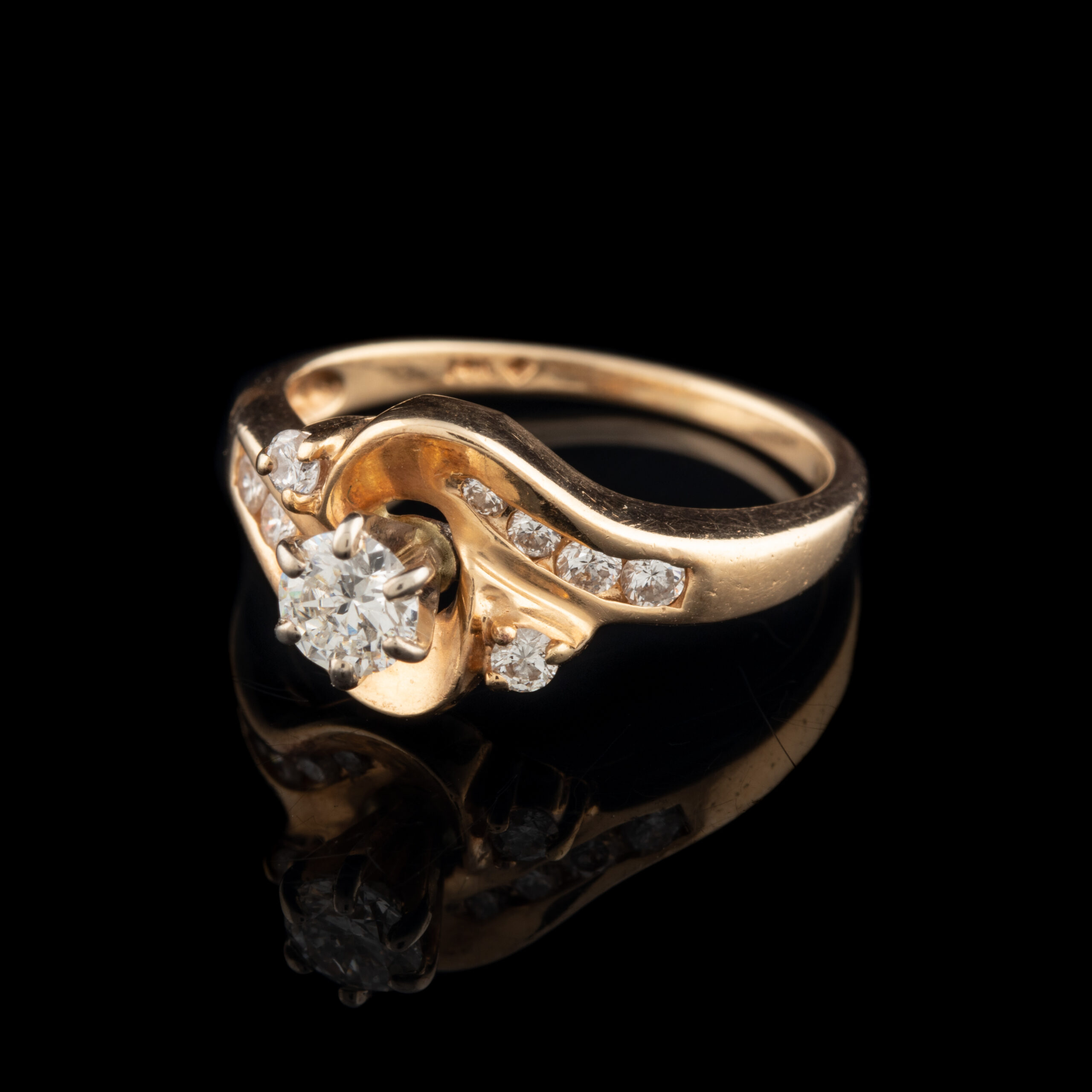 Pre-Owned Diamond By-Pass Ring in 14K