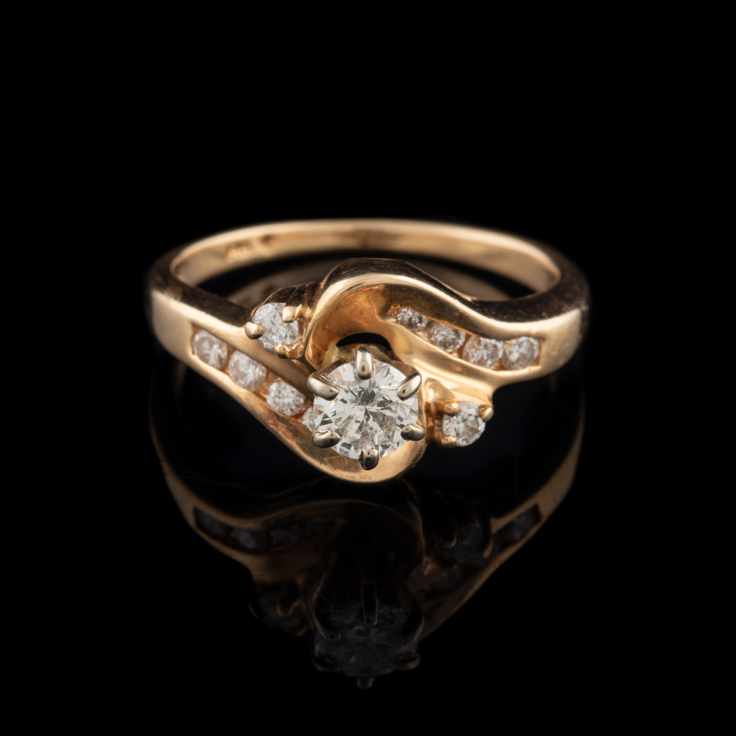 Pre-Owned Diamond By-Pass Ring in 14K