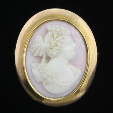 Pre-Owned 14K Gold Shell Cameo Pin